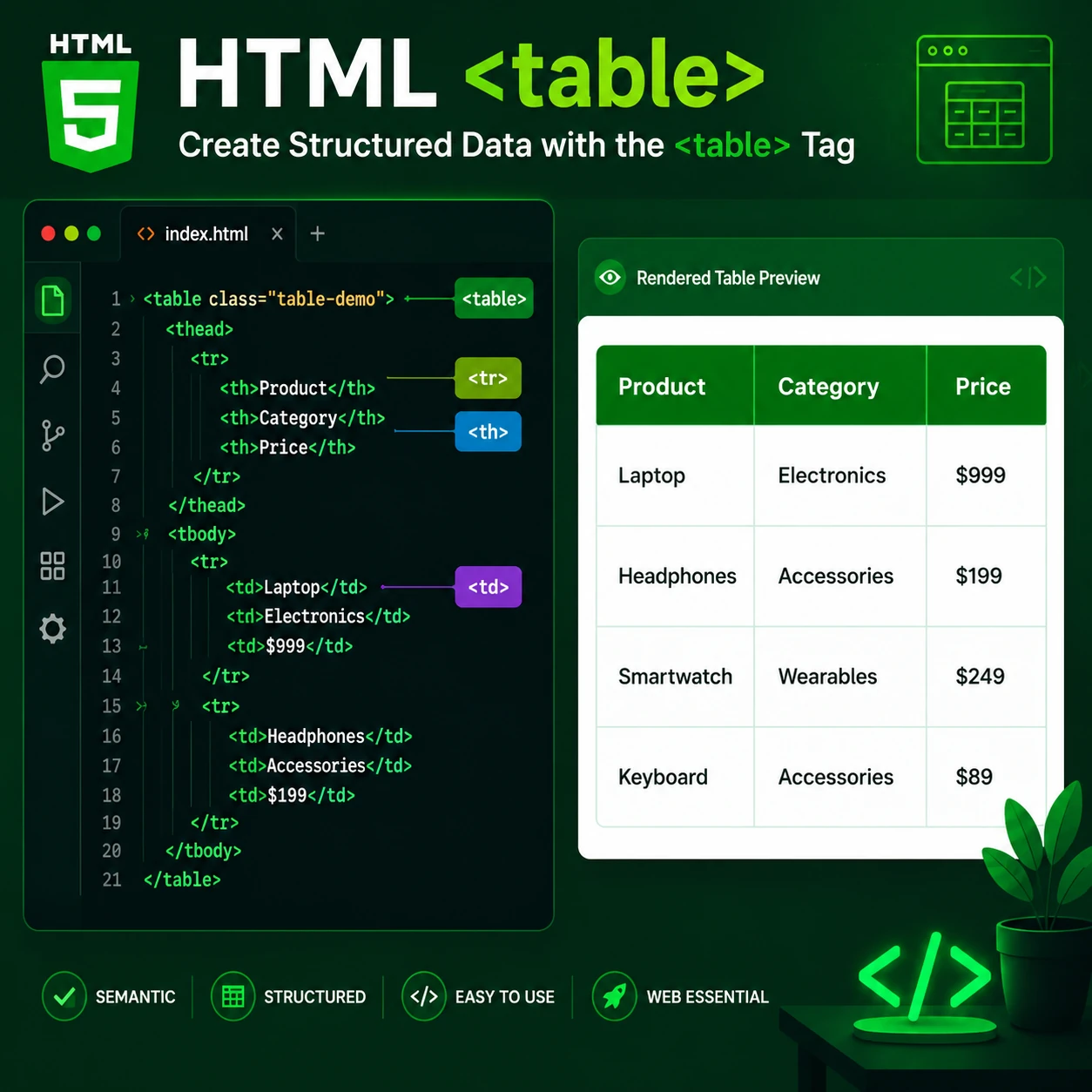 تگ table